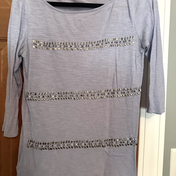 Ann Taylor Loft light purple top size M/L with beads - Picture 1 of 2